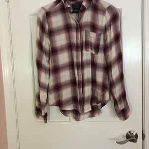 Burgundy and white flannel